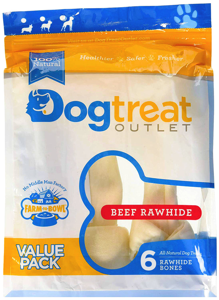 Rawhide Dog Bones - Small 6 Pack